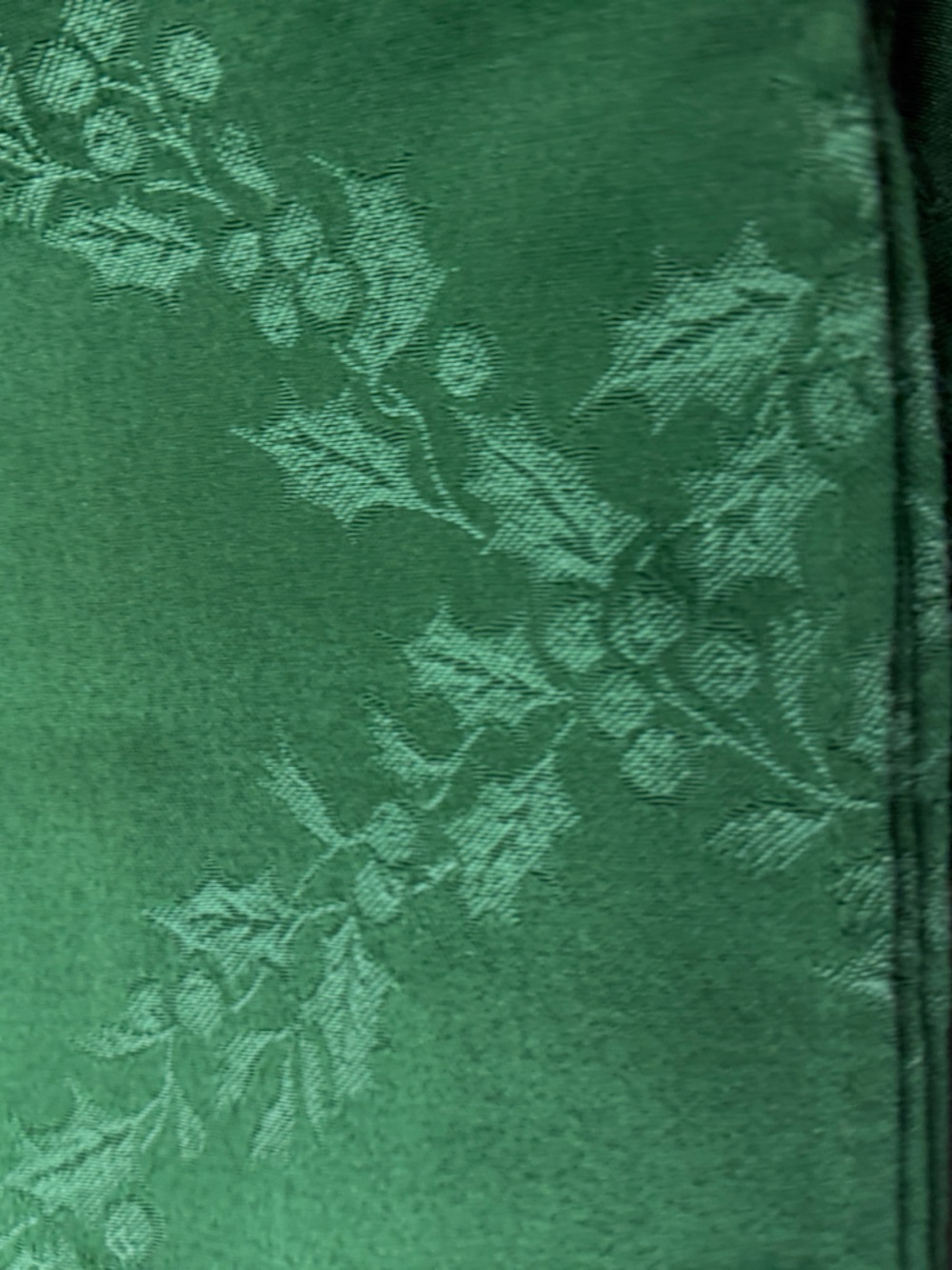 Elegant Dark Green Holiday Jacquard Napkins - Set of 8